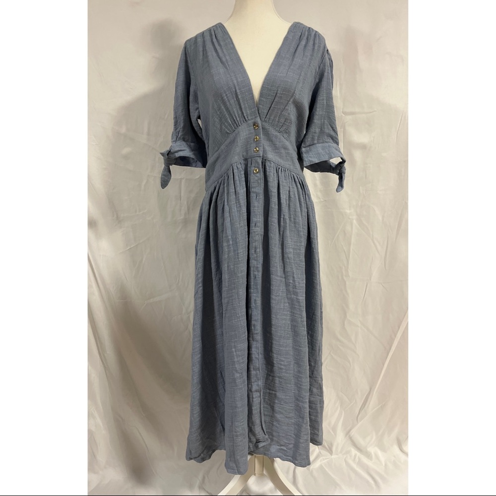 BNWT Free People Love of my Life Midi Dress light blue size large